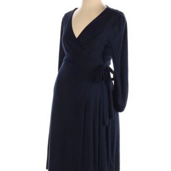 Ingrid‎ and Isabel navy wrap dress maternity size large - Picture 1 of 9